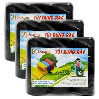 Combo 3 lốc túi rác đen Duxton size trung DG-BRT5565-MB 3 cuộn/lốc