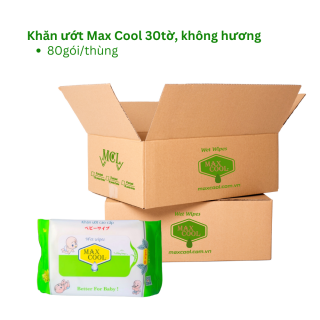 THÙNG KHĂN ƯỚT MAX COOL 30 TỜ - KHÔNG HƯƠNG