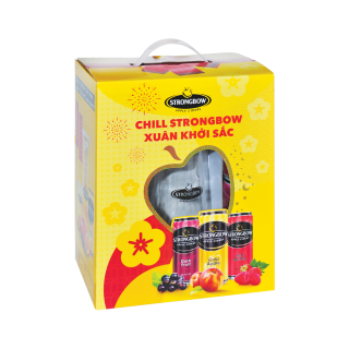 Bộ sản phẩm nước táo lên men Strongbow Sleek, thùng 12 chai, 33CL