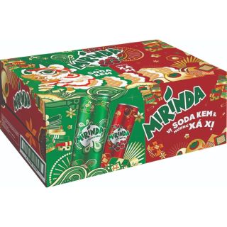 Nước ngọt xá xị & soda kem, thùng 24 lon, 320ml