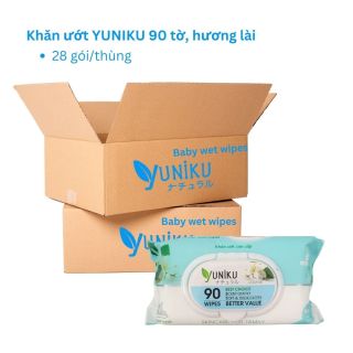 THÙNG KHĂN ƯỚT YUNIKU 90 TỜ - XANH NGỌC