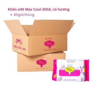 THÙNG KHĂN ƯỚT MAX COOL 30 TỜ - CÓ HƯƠNG