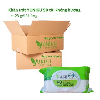 THÙNG KHĂN ƯỚT YUNIKU 90 TỜ - XANH LÁ