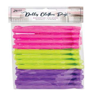 Kẹp Quần Áo Nhựa Đầu Tròn Màu Sắc 24 Cái-BL0676