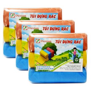 Combo 3 lốc túi rác màu Duxton size đại DG-BRM6478-LB 3 cuộn/lốc