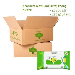 THÙNG KHĂN ƯỚT MAX COOL 10 TỜ - KHÔNG HƯƠNG