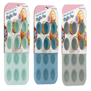 Khuôn Nướng Bánh Silicon - 12 Ô-KC0015