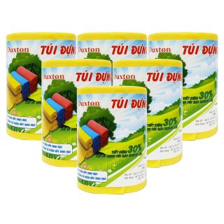Combo 6 cuộn túi rác màu Duxton size tiểu DG-BRM4555-SC