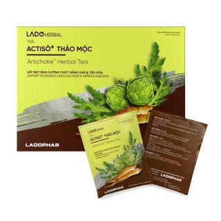 Trà LadoHerbal Actiso Thảo Mộc Ladophar giải độc gan, tăng cường chức năng gan Hộp 100 túi lọc
