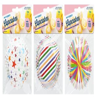 Giấy Lót Cupcake Họa Tiết Ngôi Sao Và Sọc (100 Cái)-KA0949