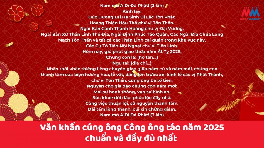 Văn khấn cúng ông Công ông táo năm 2025 chuẩn và đầy đủ nhất 